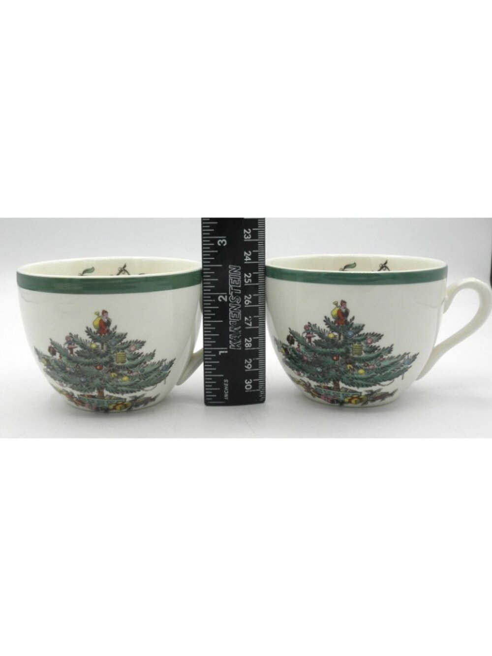 Christmas Tree by Spode Flat Cup & Saucer Set of 4 Pattern Code: SP CHT England - Picture 7 of 12